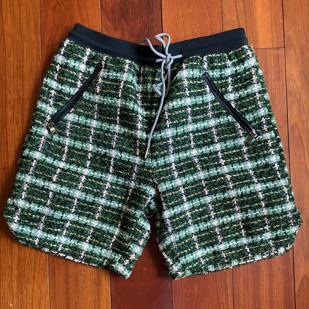 EPTM TWEED TRUCKER SHORTS-GREEN
